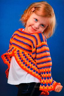Вязание пуловера крючком для девочки 4 лет