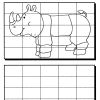 Рисование по клеточкам для детей 6-7-8 лет. Носорог